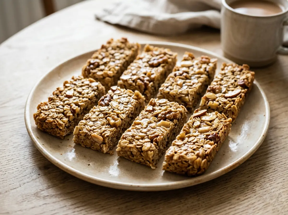 Domácí flapjack s medem a ořechy