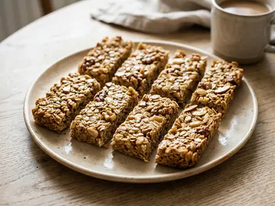 Domácí flapjack s medem a ořechy