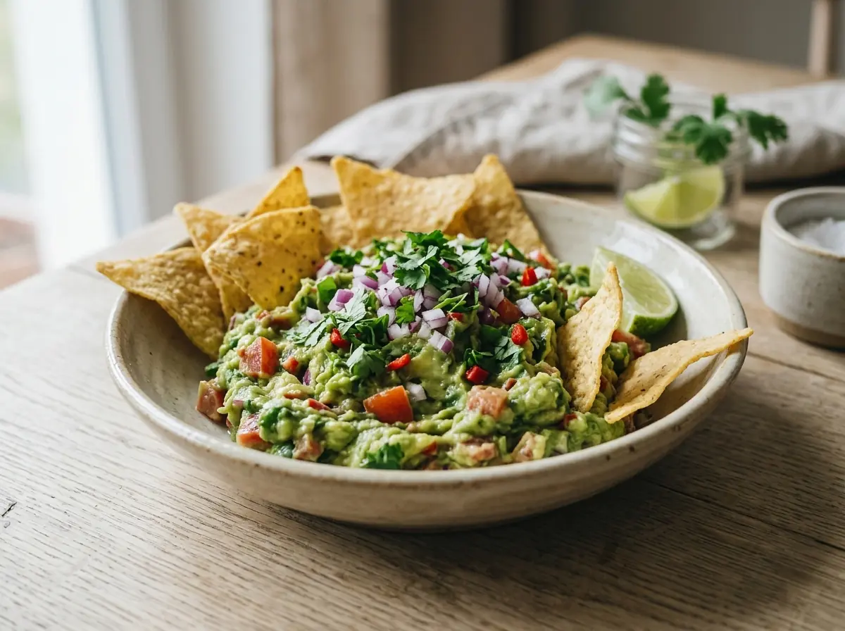 Domácí guacamole s tortilla chipsy