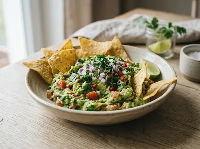 Domácí guacamole s tortilla chipsy