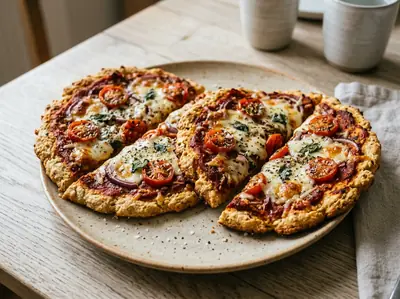 Proteinová pizza z tvarohového těsta