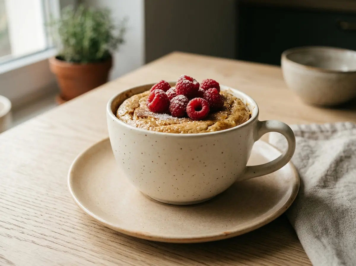 Proteinový cheesecake v hrnku