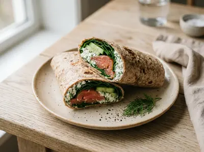 Tortilla wrap s uzeným lososem