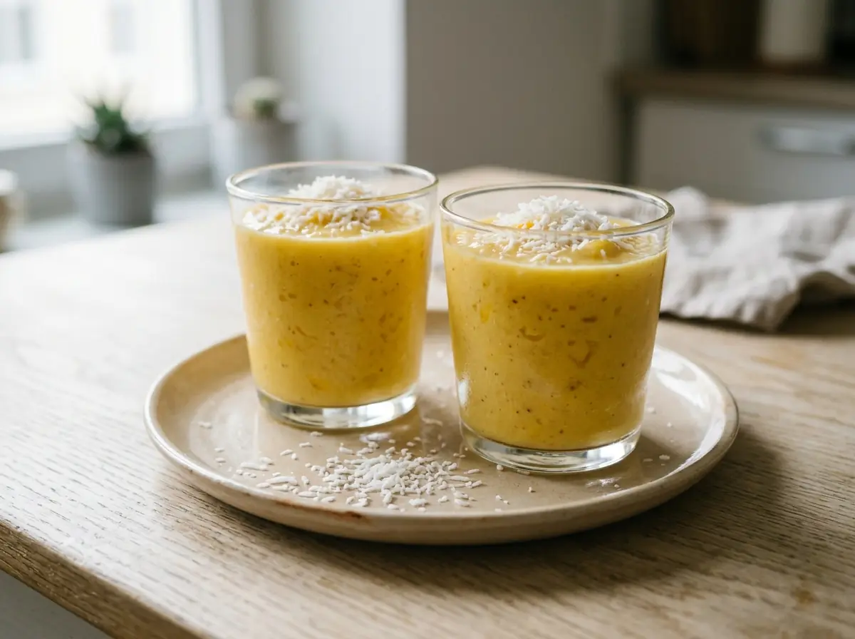 Tropické mango smoothie s kokosem