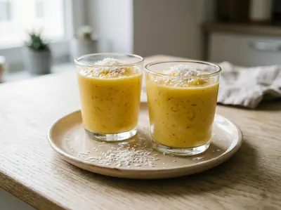 Tropické mango smoothie s kokosem